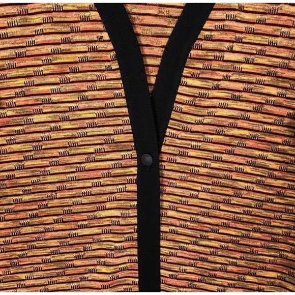 Exclusively Misook Long Sleeve Cardigan Size XS Brown Orange One Button Sweater - Picture 2 of 15